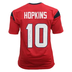 DeAndre Hopkins Autographed Pro Style Football Jersey Red (Beckett)