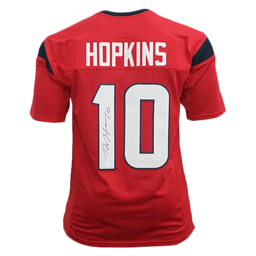 DeAndre Hopkins Autographed Pro Style Football Jersey Red (Beckett)