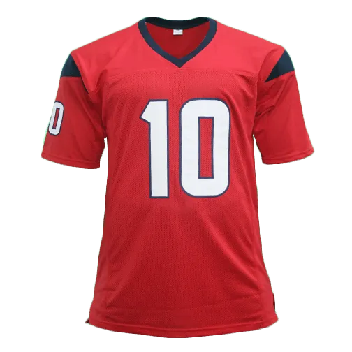 DeAndre Hopkins Autographed Pro Style Football Jersey Red (Beckett)