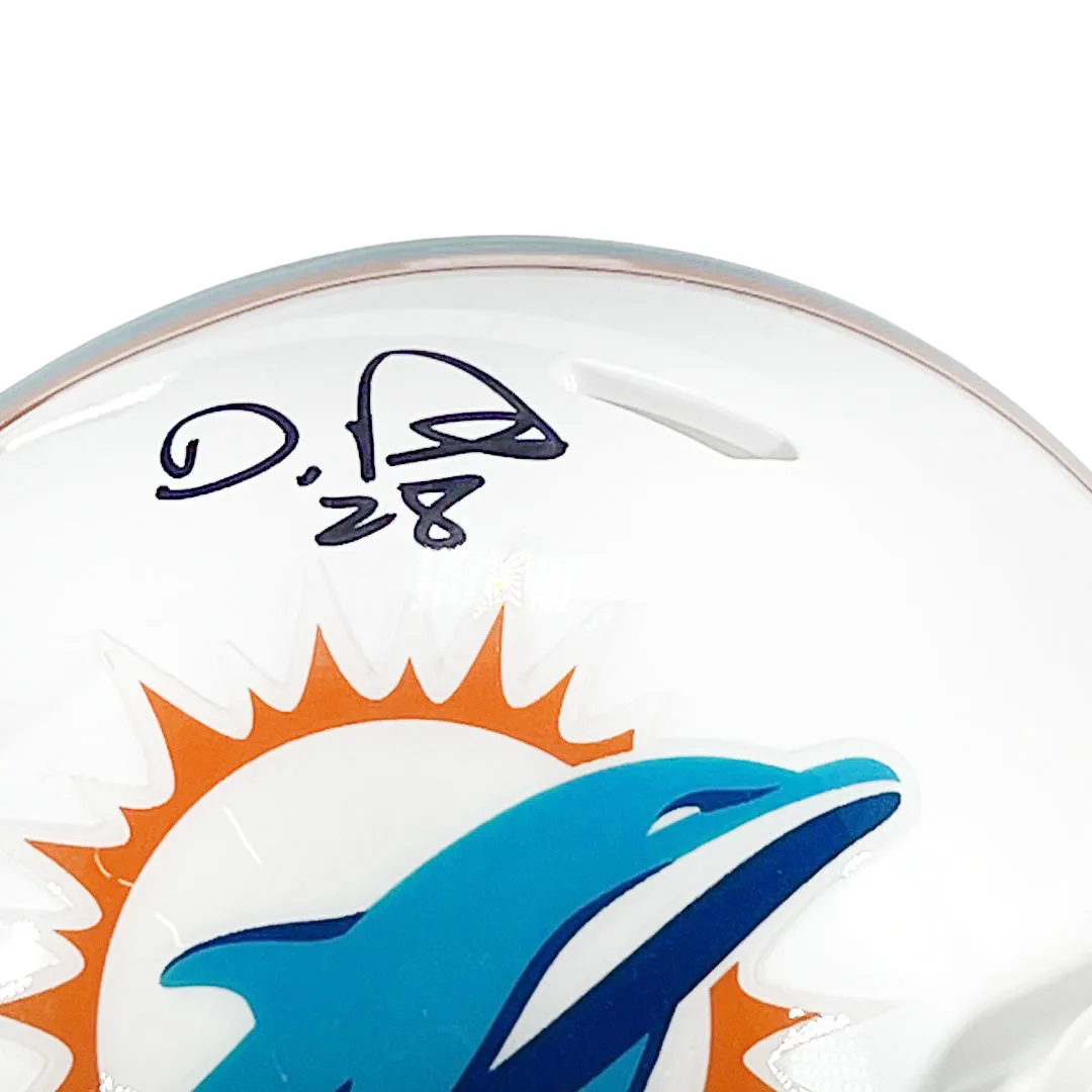 De'Von Achane Signed Miami Dolphins Speed Mini Football Helmet (Beckett)