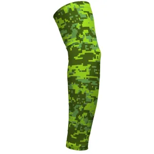 Digital Camo Lime Green  Kids Arm Sleeve