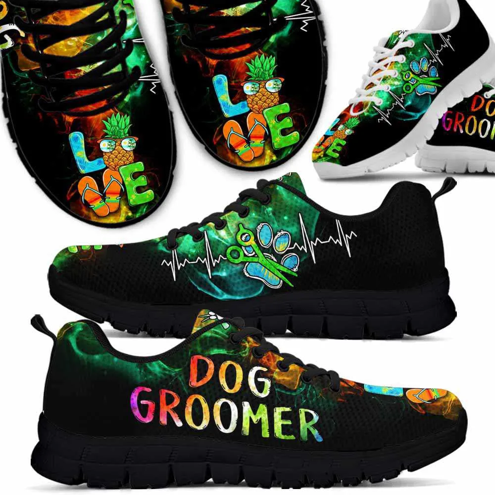 Dog Groomer Sneaker, Dog Groomer Summer Smoke Heartbeat Love Sneakers Shoes, Best Running Shoes, Unique Gifts For Dog Lovers