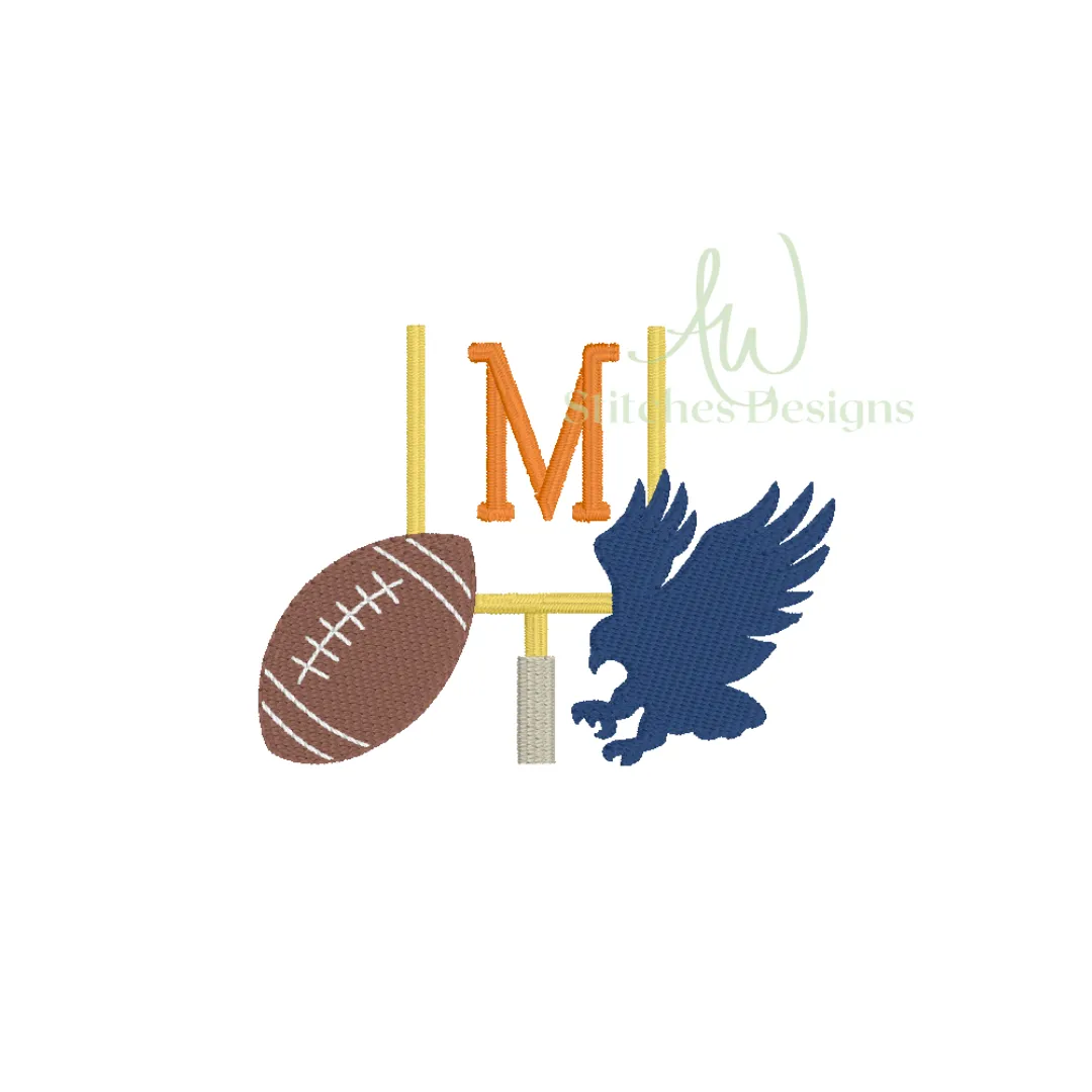 Eagle Football Game Day Football mini fill stitch machine embroidery design file