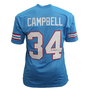 Earl Campbell Autographed Pro Style Football Jersey Powder Blue (JSA)