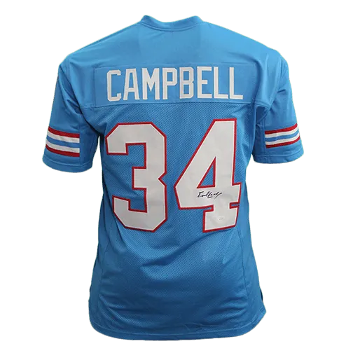 Earl Campbell Autographed Pro Style Football Jersey Powder Blue (JSA)