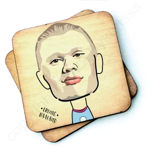 Erling Haaland Rustic Character Wooden Coaster - RWC1