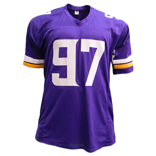 Everson Griffen Autographed Pro Style Football Jersey Purple (JSA)