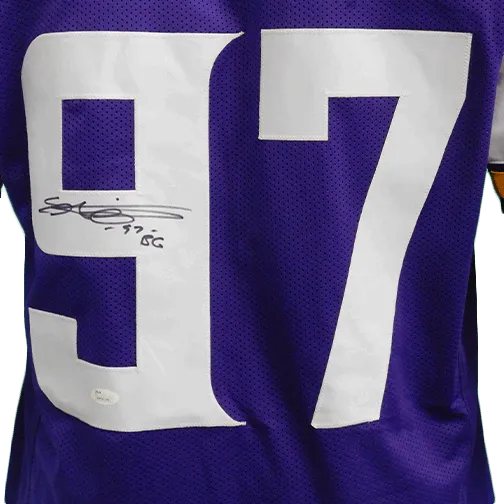 Everson Griffen Autographed Pro Style Football Jersey Purple (JSA)