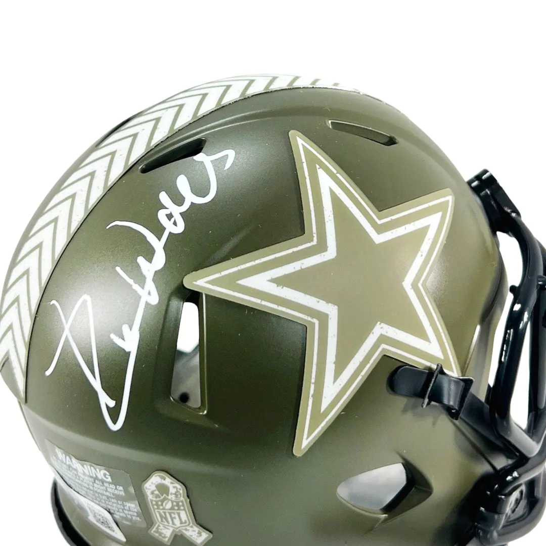 Everson Walls Signed Dallas Cowboys Salute to Service Mini Football Helmet (Beckett)