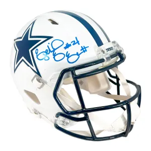 Ezekiel Elliott Signed Dallas Cowboys Authentic Flat White Speed Full-Size Football Helmet (JSA)