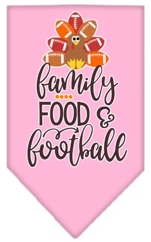 Family, Food, And Football Screen Print Bandana Light Pink Small