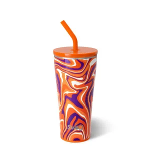 Fanzone Orange   Purple Straw Tumbler 32oz