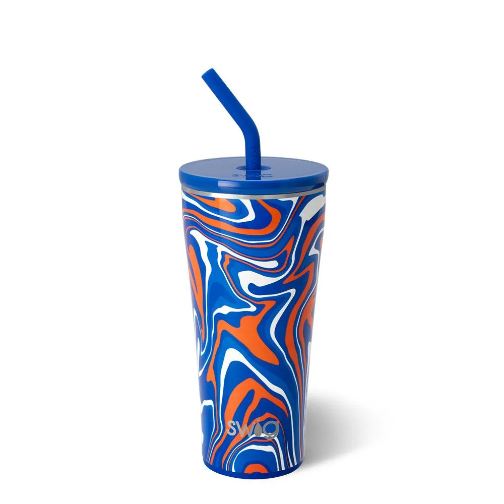 Fanzone Royal   Orange Straw Tumbler 32oz