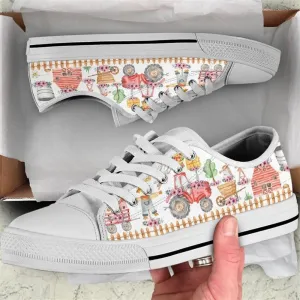 Farm Hobby Flower Watercolor Low Top Shoes, Low Top Sneaker, Low Top Canvas Shoes