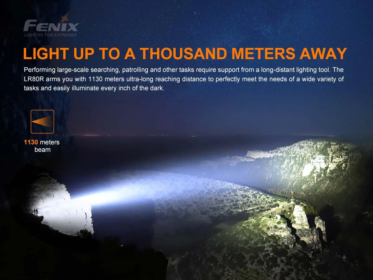 Fenix LR80R Flashlight - 18000 Lumen Spotlight