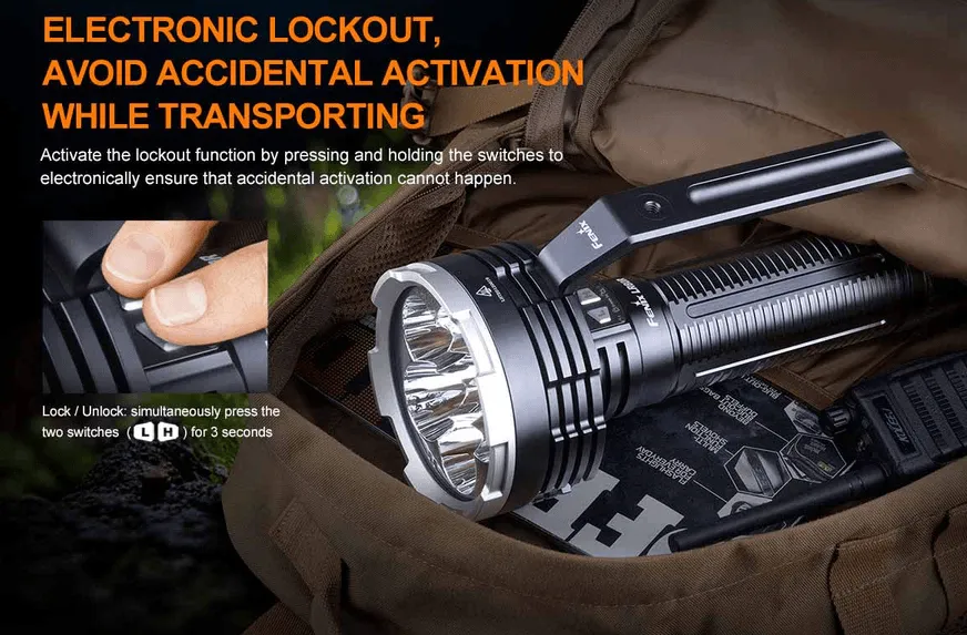 FENIX LR80R LED FLASHLIGHT - EUROPE PLUG