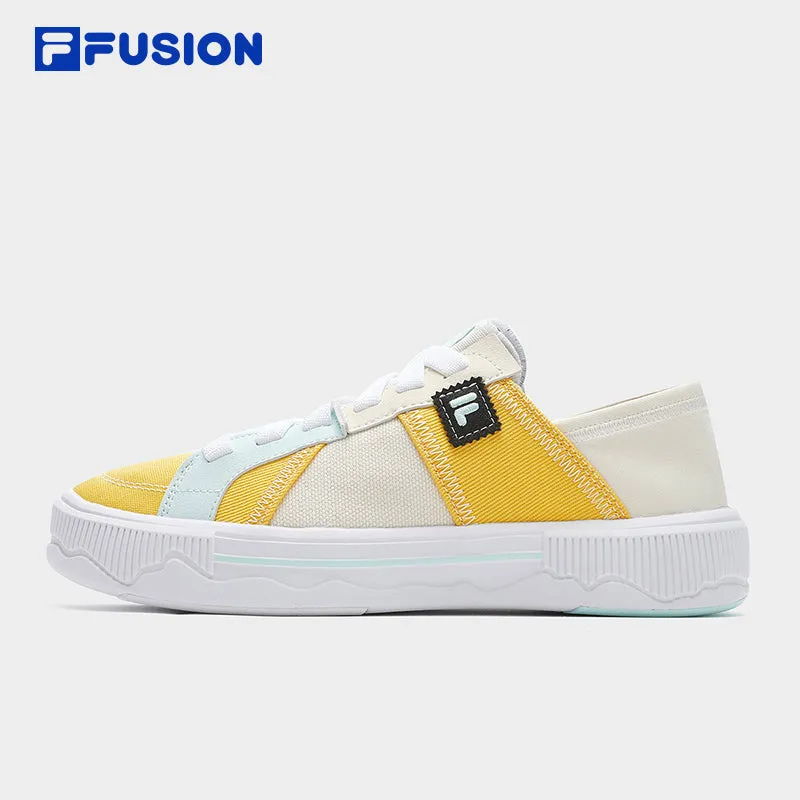 FILA FUSION POP III SE FUSION SKATEBOARDING Women's Lifestyle Sneakers (Black / White / Yellow Shoes)