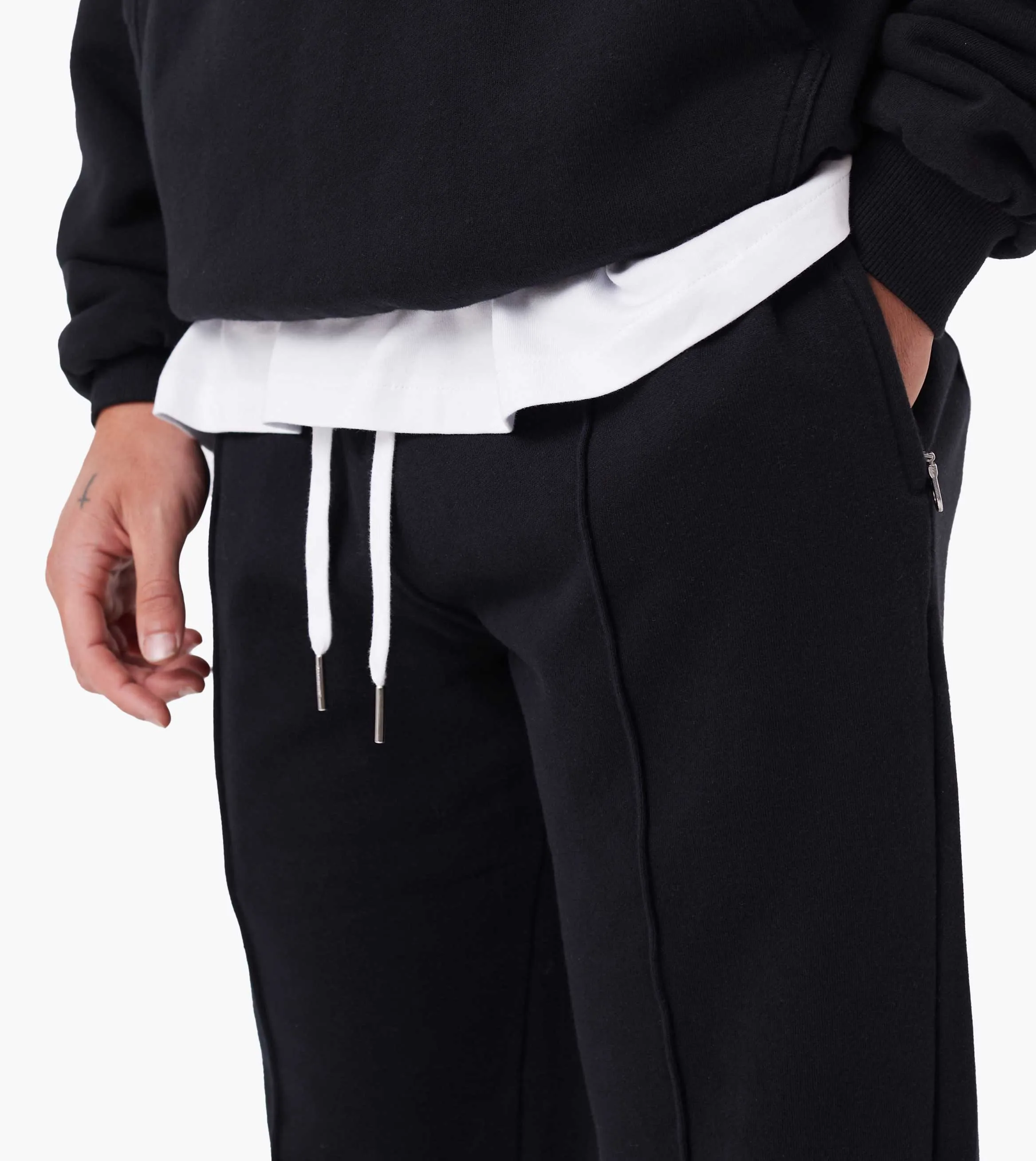 Fleece Football Trackpant Black