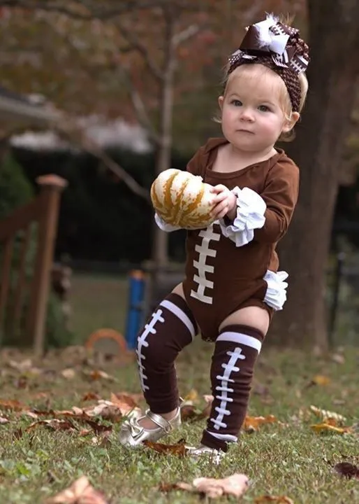 Football Hair Bow, Girls OTT Feather Football Hair Bow