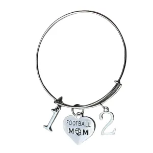 Football Mom Bangle Bracelet with Players Numbers