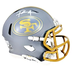 Frank Gore Signed San Francisco 49ers Slate Alternate Speed Mini Football Helmet (Beckett)