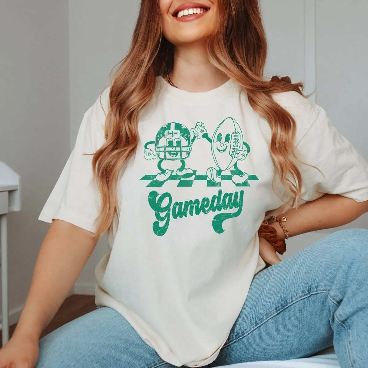 Gameday Football Green Comfort Color Tee