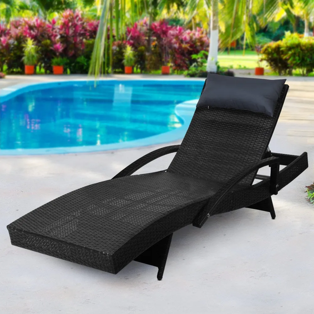 Gardeon Outdoor Sun Lounge Furniture Day Bed Wicker Pillow Sofa Set