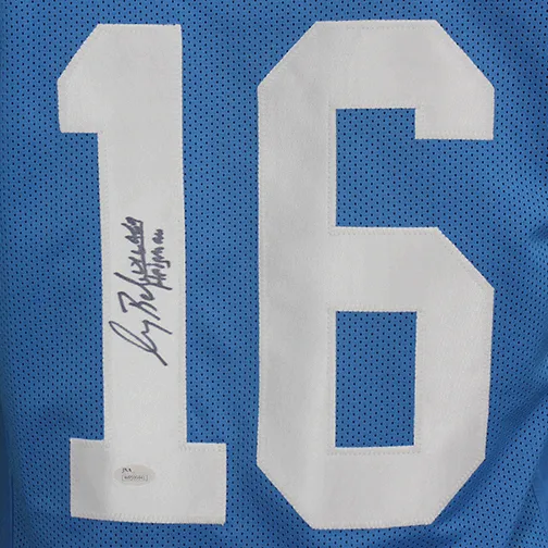 Gary Beban Autographed UCLA Football Jersey Blue (JSA) Heisman 67 Inscription