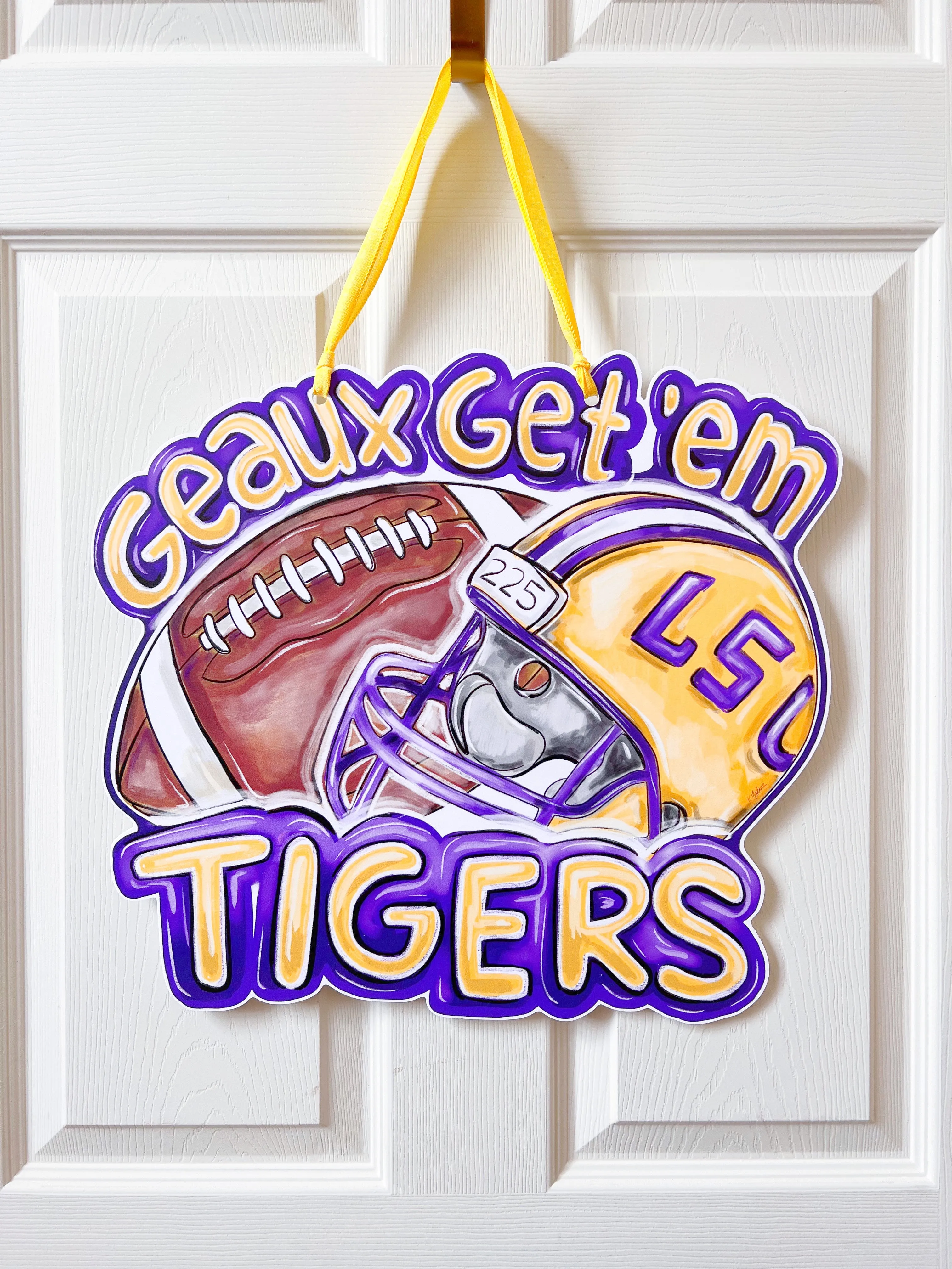 Geaux Get Em Tigers Door Hanger