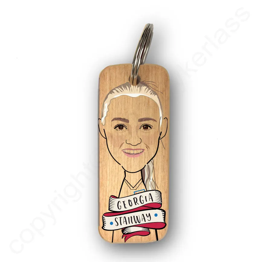 Georgia Stanway Character Wooden Keyring - RWKR1