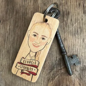 Georgia Stanway Character Wooden Keyring - RWKR1