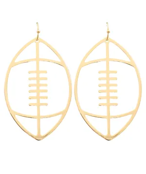 Gold Football Dangle Earrings