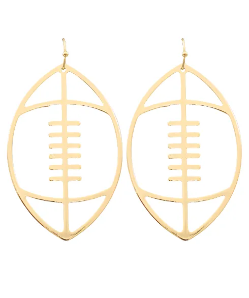 Gold Football Dangle Earrings