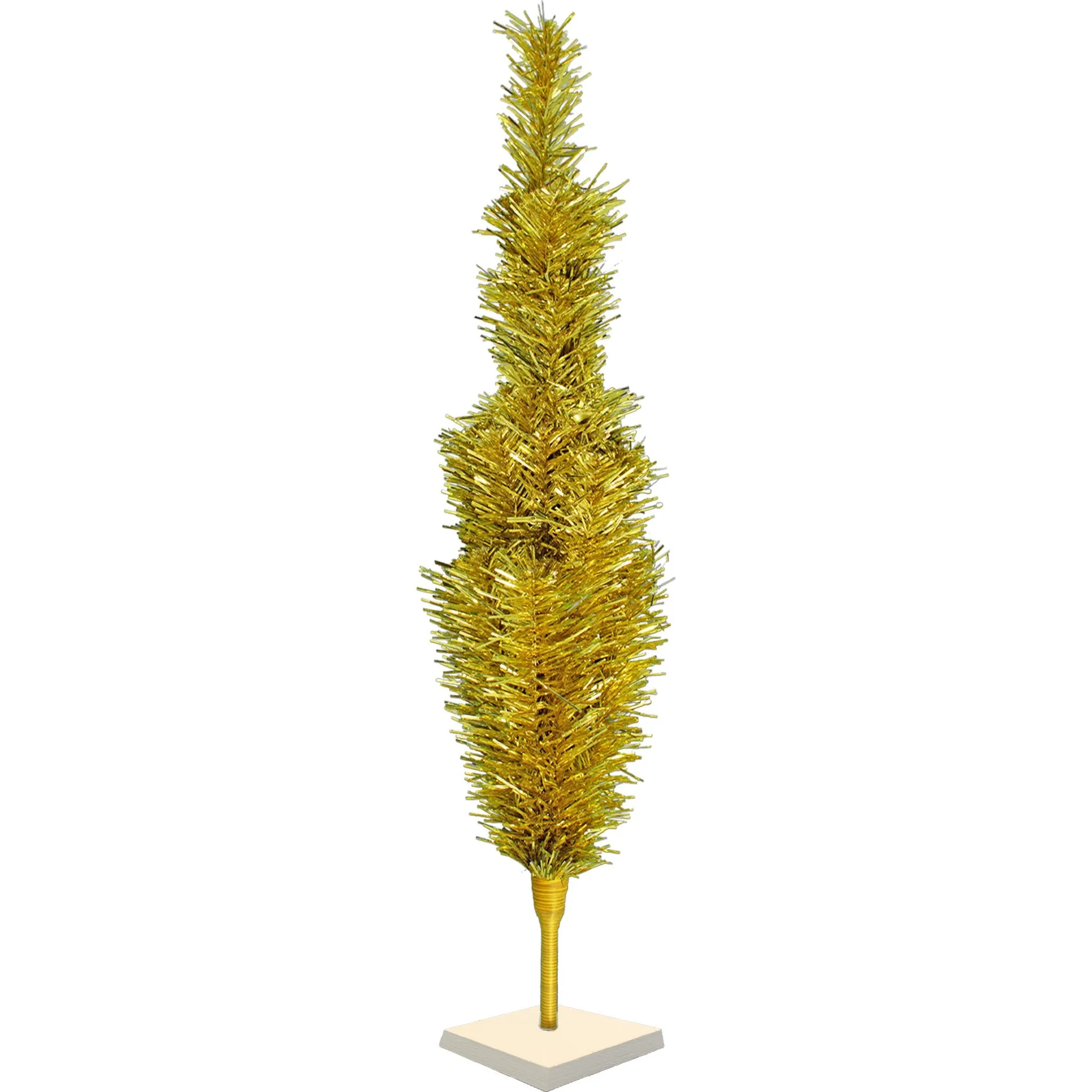 Gold Tinsel Christmas Tree