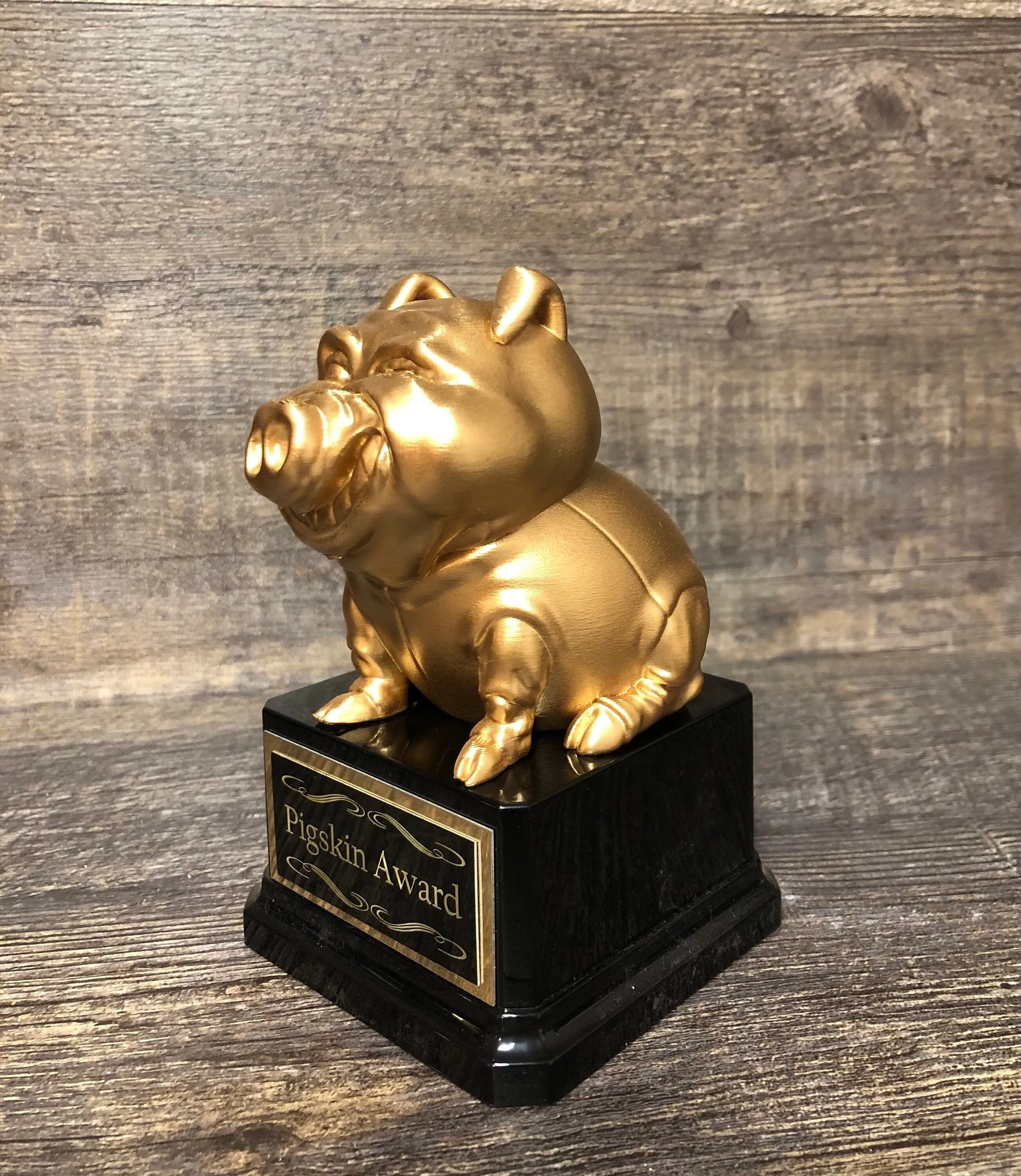 Golden Pigskin Award Fantasy Football Trophy FFL Champ Trophy Adult Humor Fantasy Winner Award or Worst Stats Trophy Funny Trophy Gag Gift