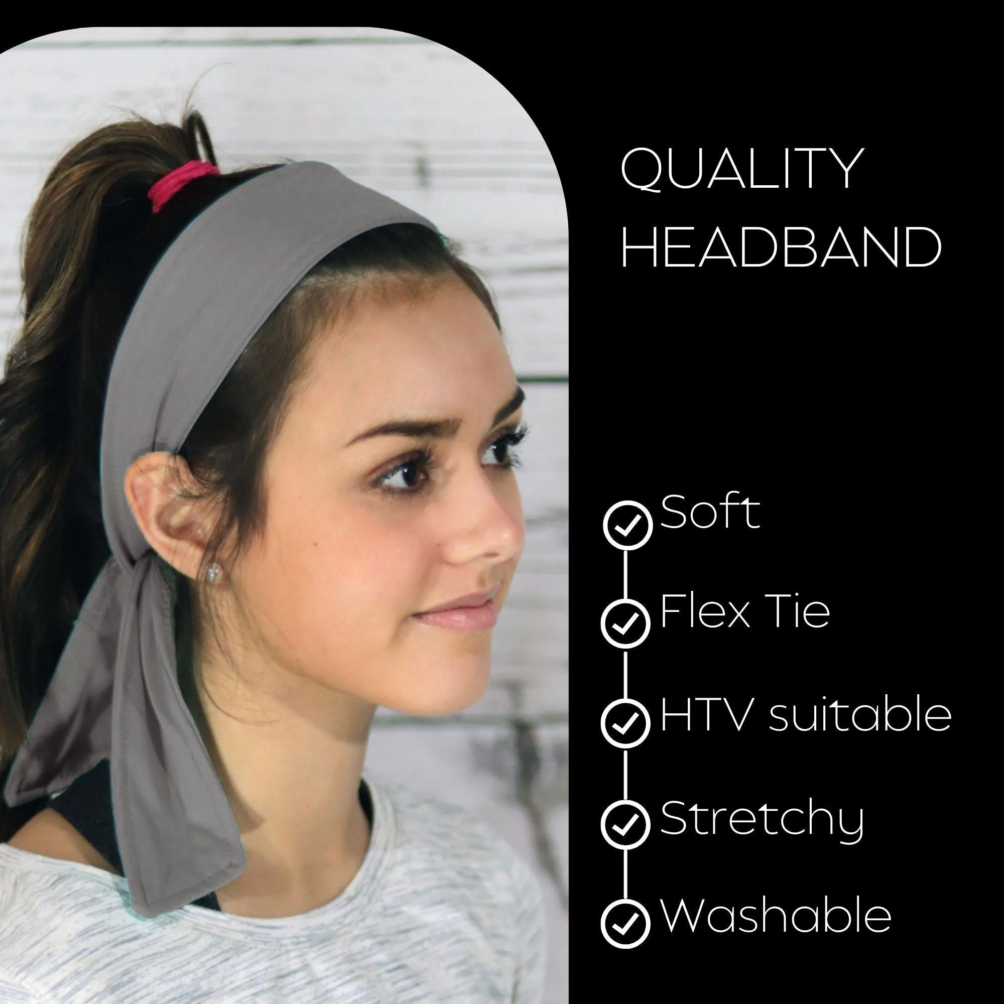 Gray Tie Headband