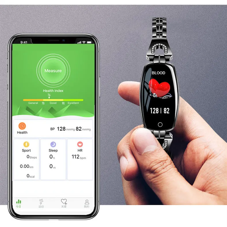 H8 Fitness Smartwatch for Woman (Waterproof, HR and BP Monitoring, Android and IOS Compatible)