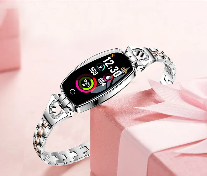 H8 Fitness Smartwatch for Woman (Waterproof, HR and BP Monitoring, Android and IOS Compatible)