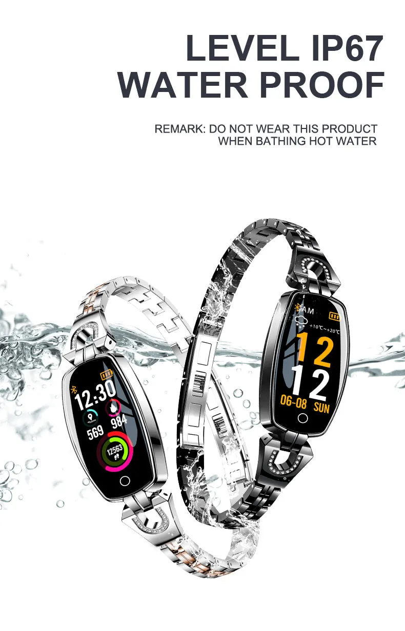 H8 Fitness Smartwatch for Woman (Waterproof, HR and BP Monitoring, Android and IOS Compatible)