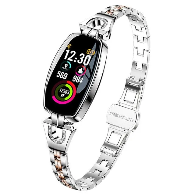 H8 Fitness Smartwatch for Woman (Waterproof, HR and BP Monitoring, Android and IOS Compatible)