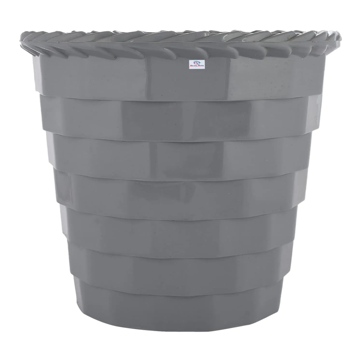 Heart Home Brick Flower Pot|Durable Plastic Flower Pots|Planters for Home Décor|Garden|Living Room|Balcony|6 Inch|Pack of 3 (Grey)