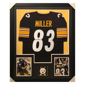 Heath Miller Signed Framed Vertical Layout Pro Edition Black Jersey (JSA)