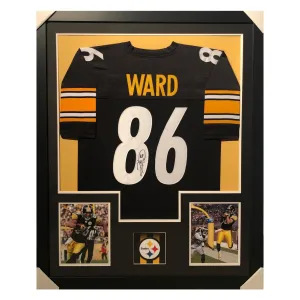 Hines Ward Signed Framed Vertical Layout Pro Edition Black Jersey (JSA)