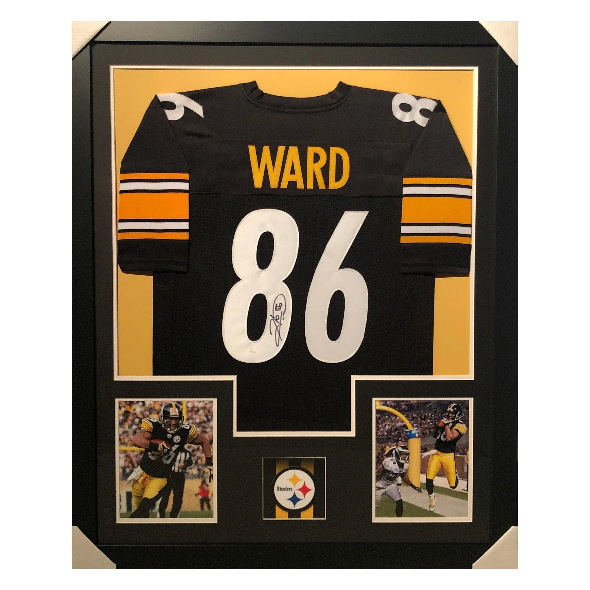 Hines Ward Signed Framed Vertical Layout Pro Edition Black Jersey (JSA)