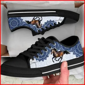 Horse Bekind Tie Dye Canvas Low Top Shoes, Animal Print Canvas Shoes, Print On Canvas Shoes