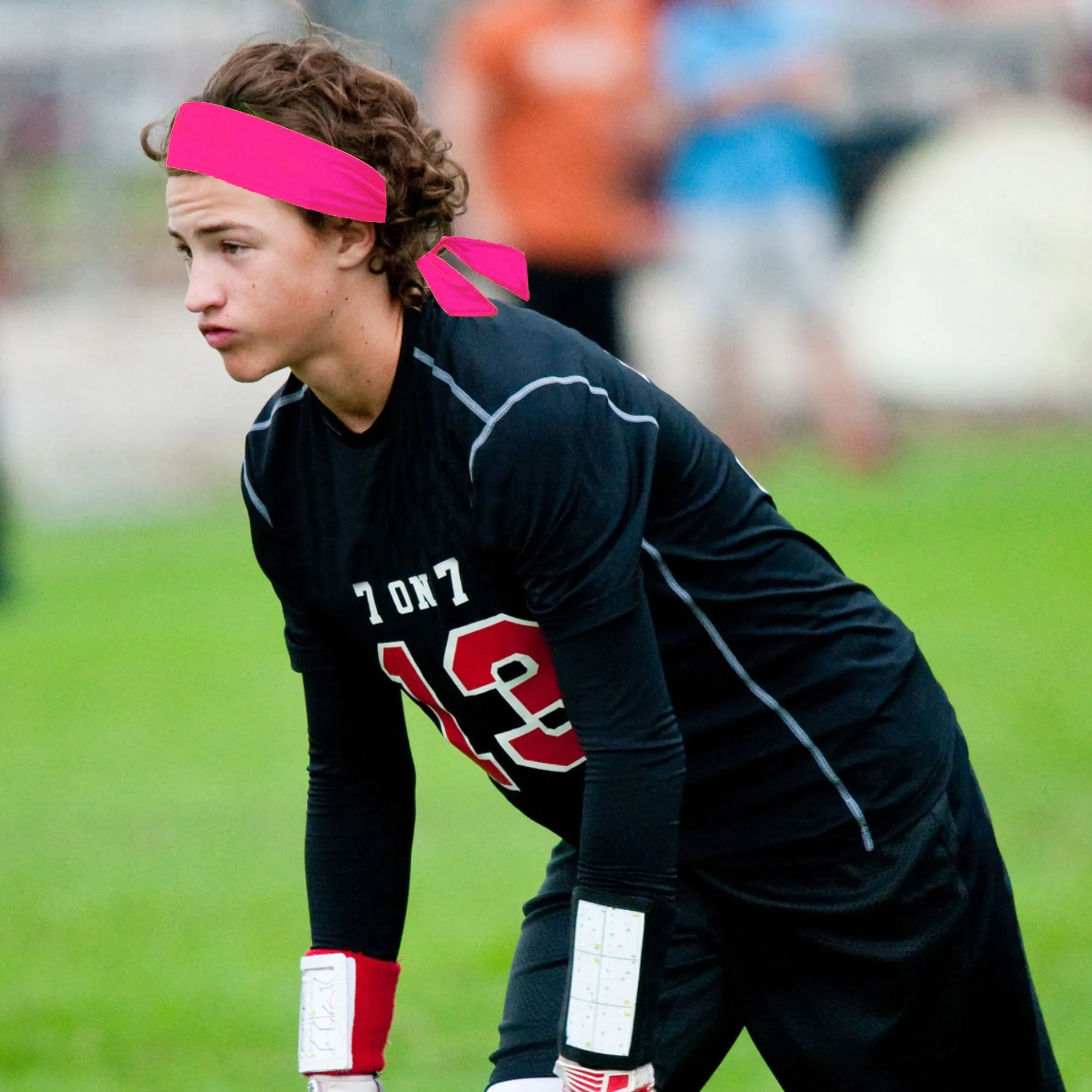 Hot Pink Tie Headbands - 12 Pack