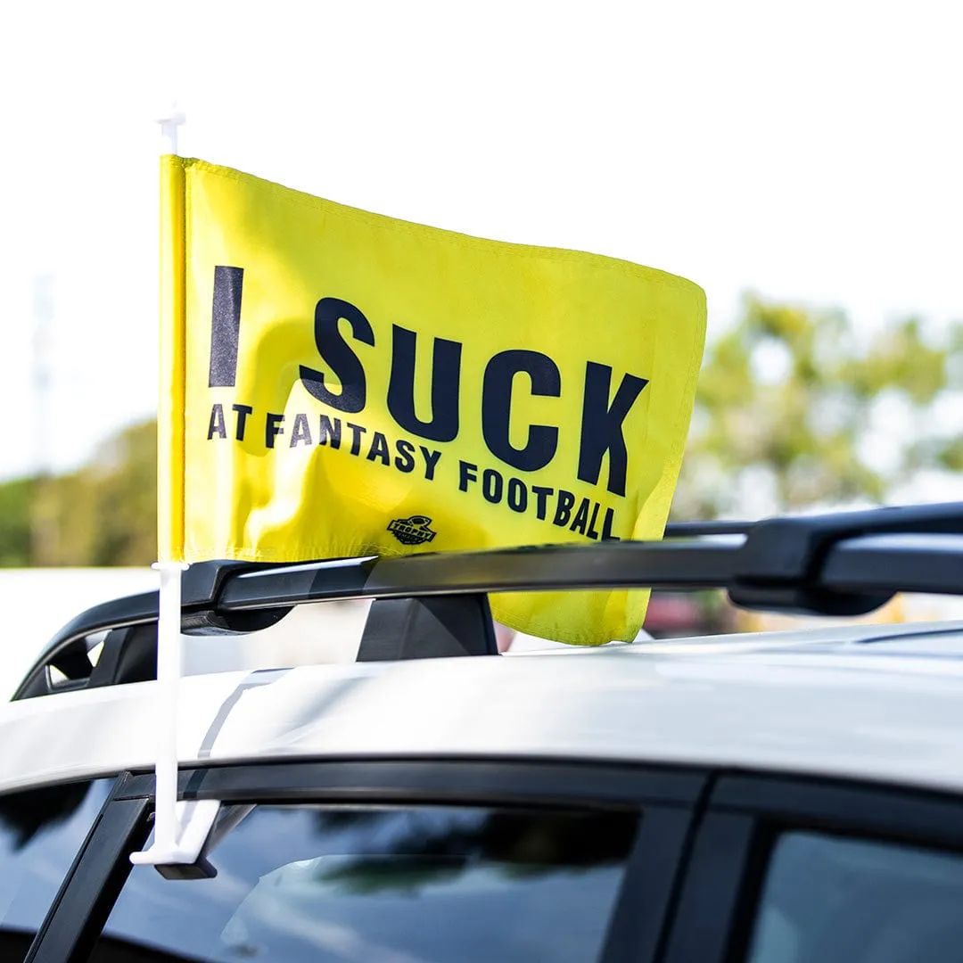 I Suck At Fantasy Football Car Flag