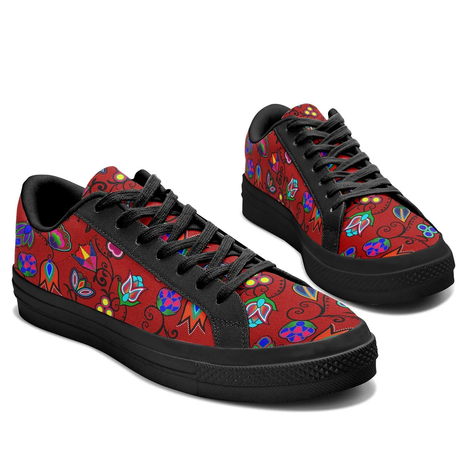 Indigenous Paisley Dahlia Aapisi Low Top Canvas Shoes Black Sole