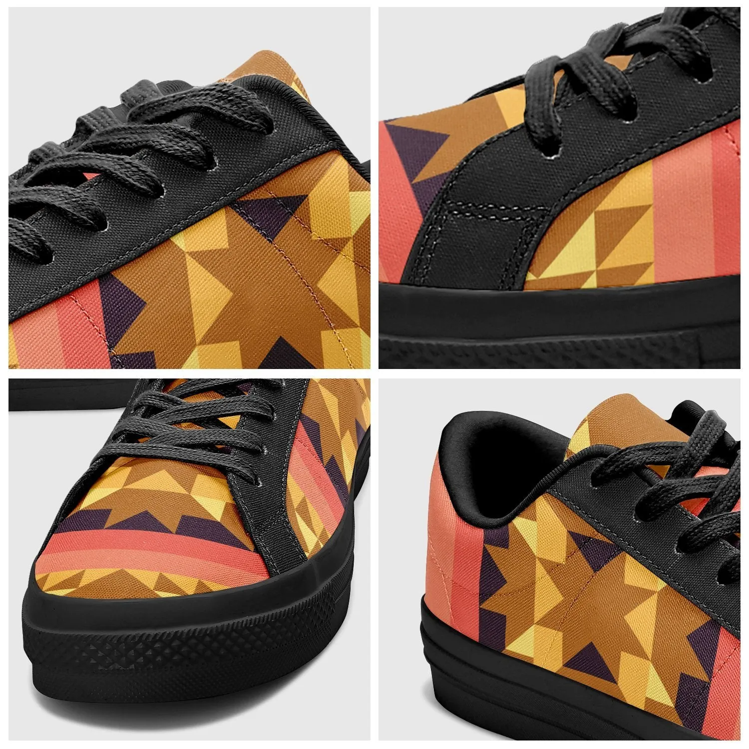 Infinite Sunset Aapisi Low Top Canvas Shoes Black Sole