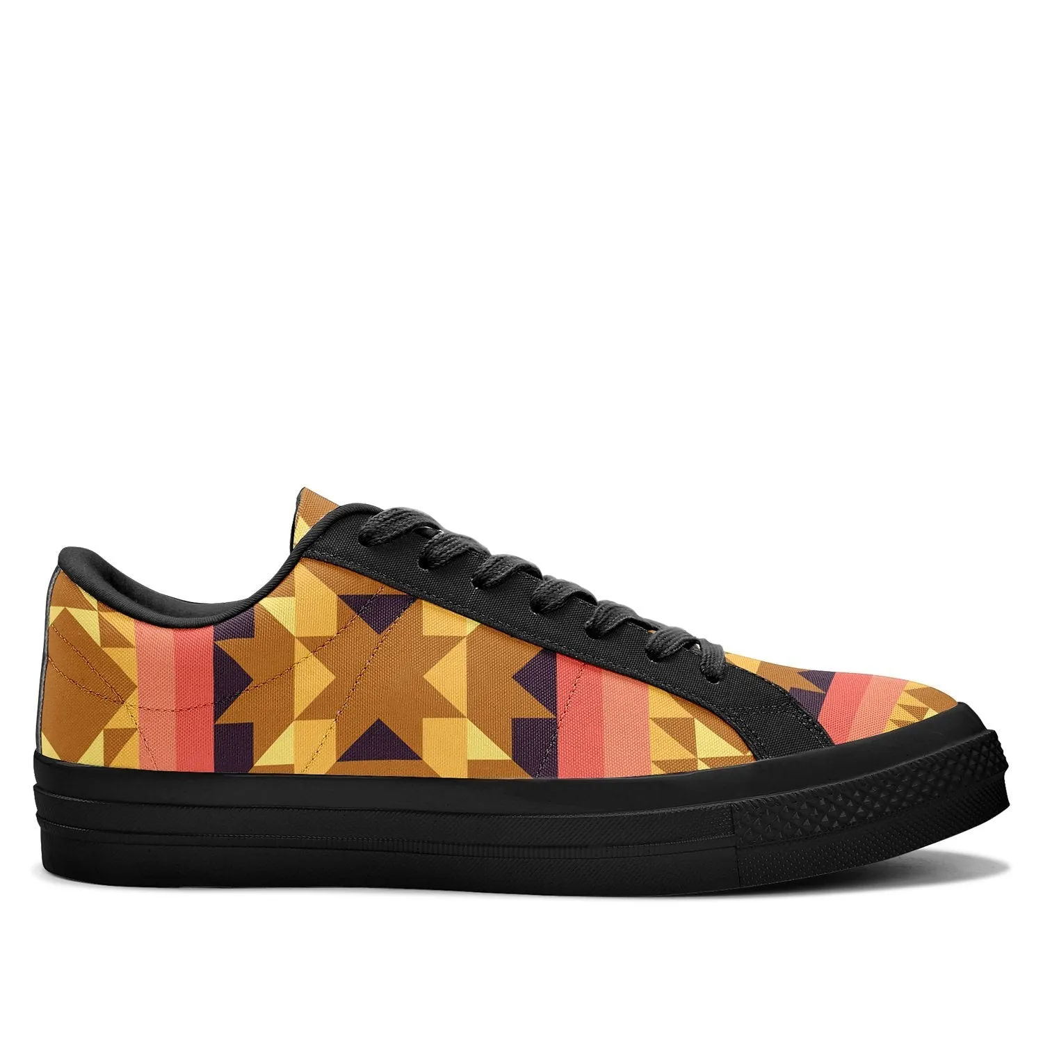 Infinite Sunset Aapisi Low Top Canvas Shoes Black Sole